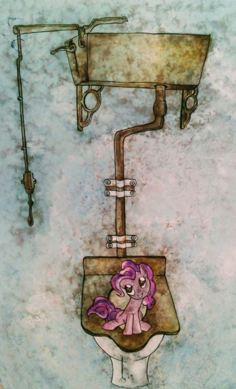 Pinky pie on the toilet