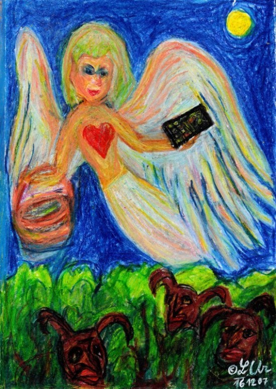 Zlatý Anděl s tabletem